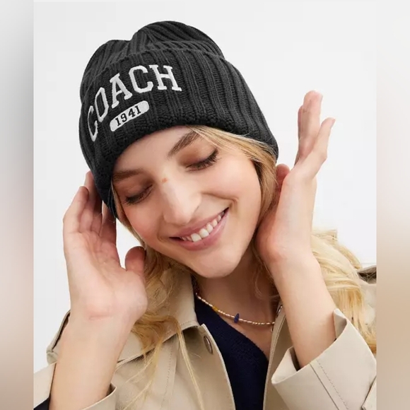 Coach Accessories - Coach Ribbed Beanie - NWT - Black OS